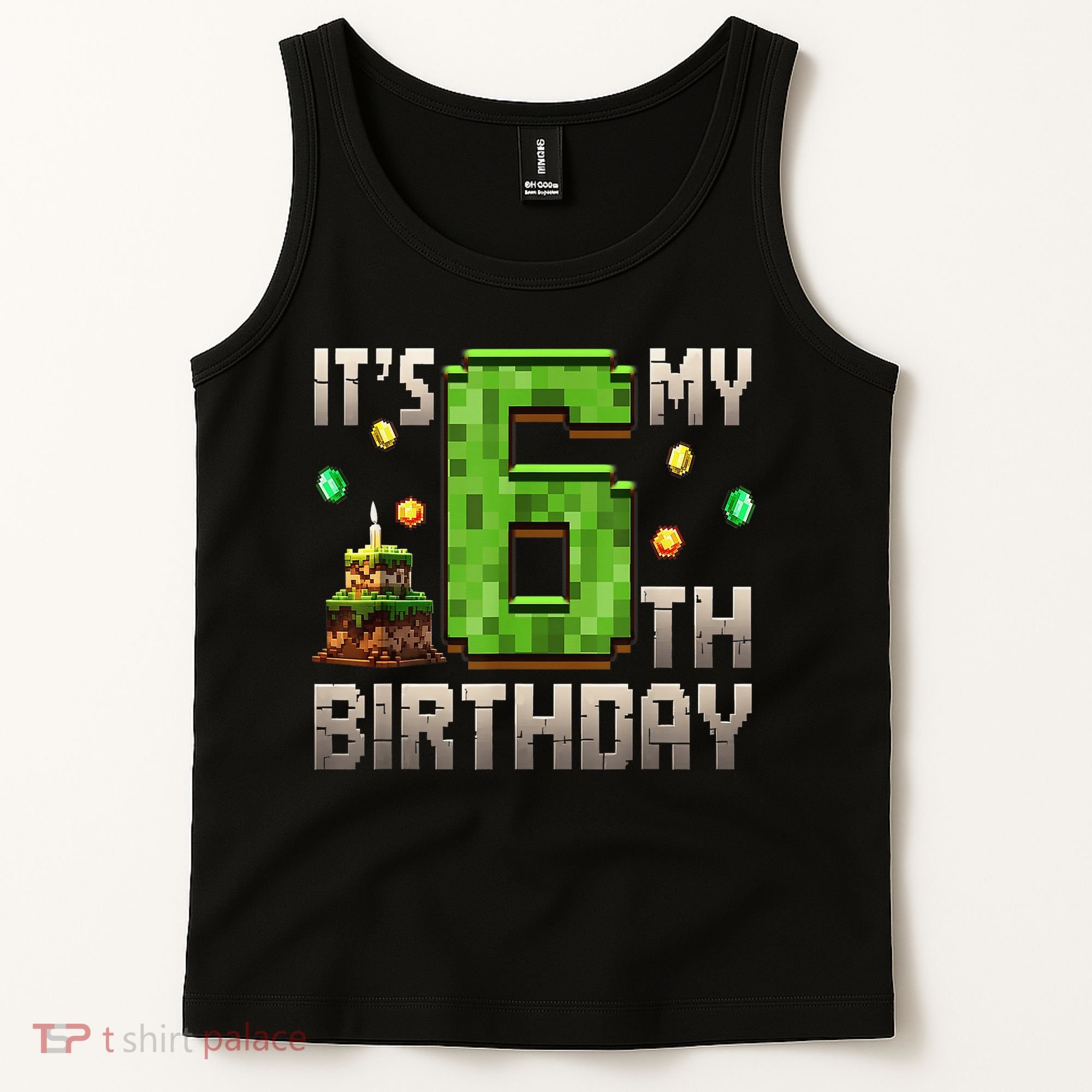 It'S My 6th Birthday 6 Year Old Gamer Pixel Birthday Boy Style Tank Top