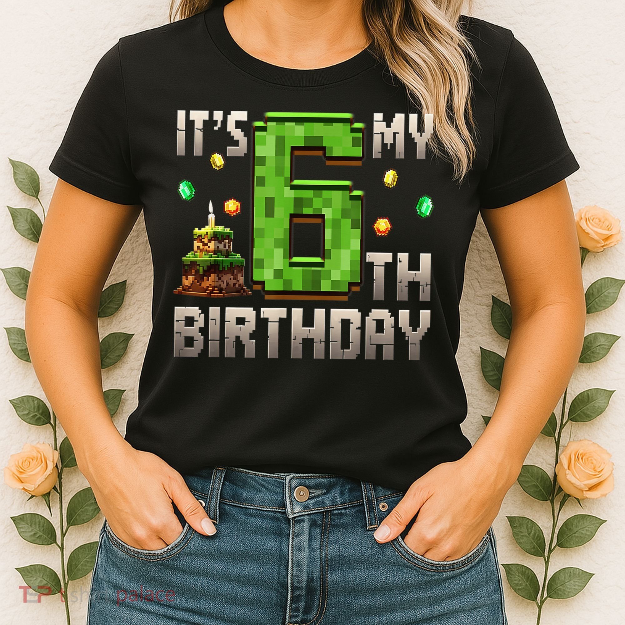 It'S My 6th Birthday 6 Year Old Gamer Pixel Birthday Boy Style Women's T-Shirt