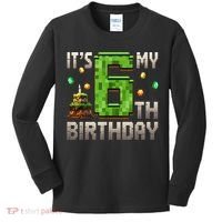 It'S My 6th Birthday 6 Year Old Gamer Pixel Birthday Boy Style Kids Long Sleeve Shirt thumb 0