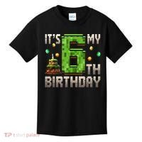 It'S My 6th Birthday 6 Year Old Gamer Pixel Birthday Boy Style Kids T-Shirt thumb 0