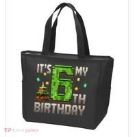 It'S My 6th Birthday 6 Year Old Gamer Pixel Birthday Boy Style Tote Bag thumb 3