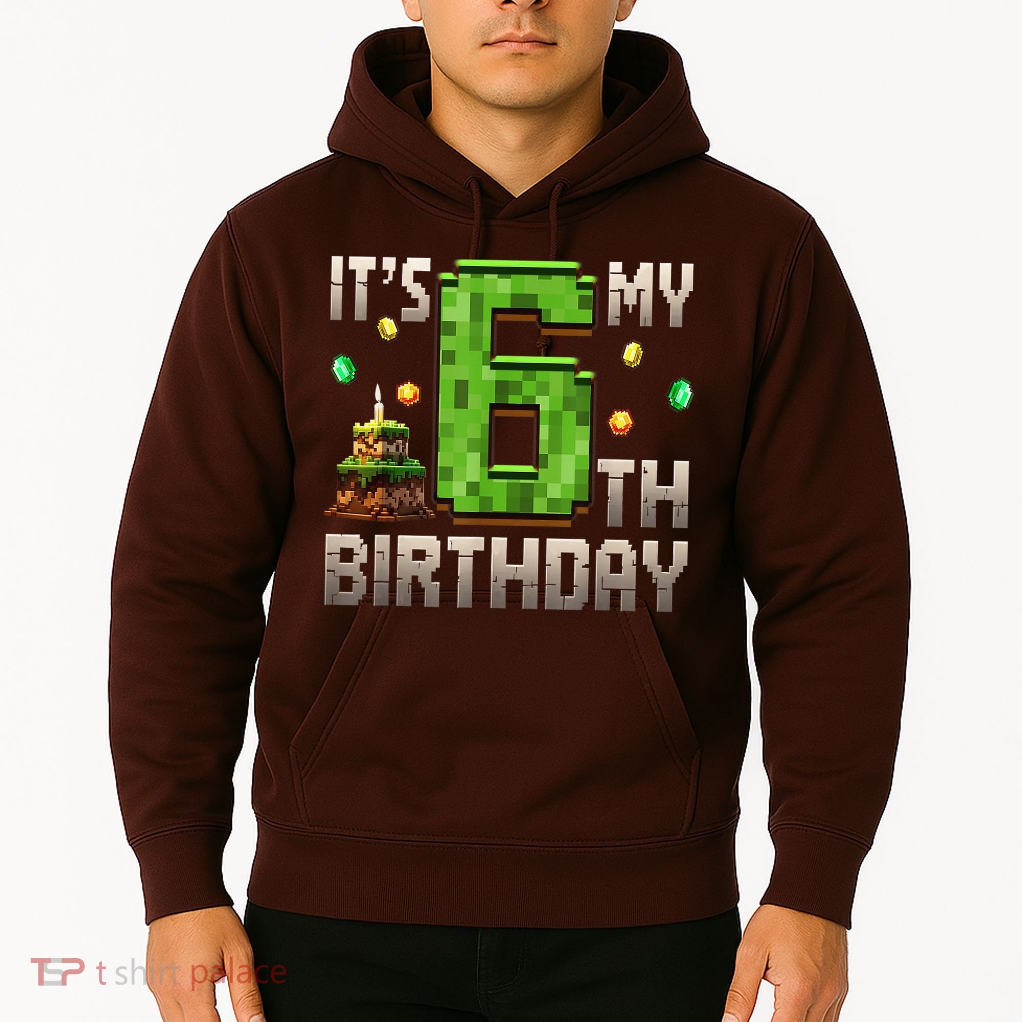 It'S My 6th Birthday 6 Year Old Gamer Pixel Birthday Boy Style Hoodie
