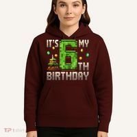 It'S My 6th Birthday 6 Year Old Gamer Pixel Birthday Boy Style Hoodie thumb 5