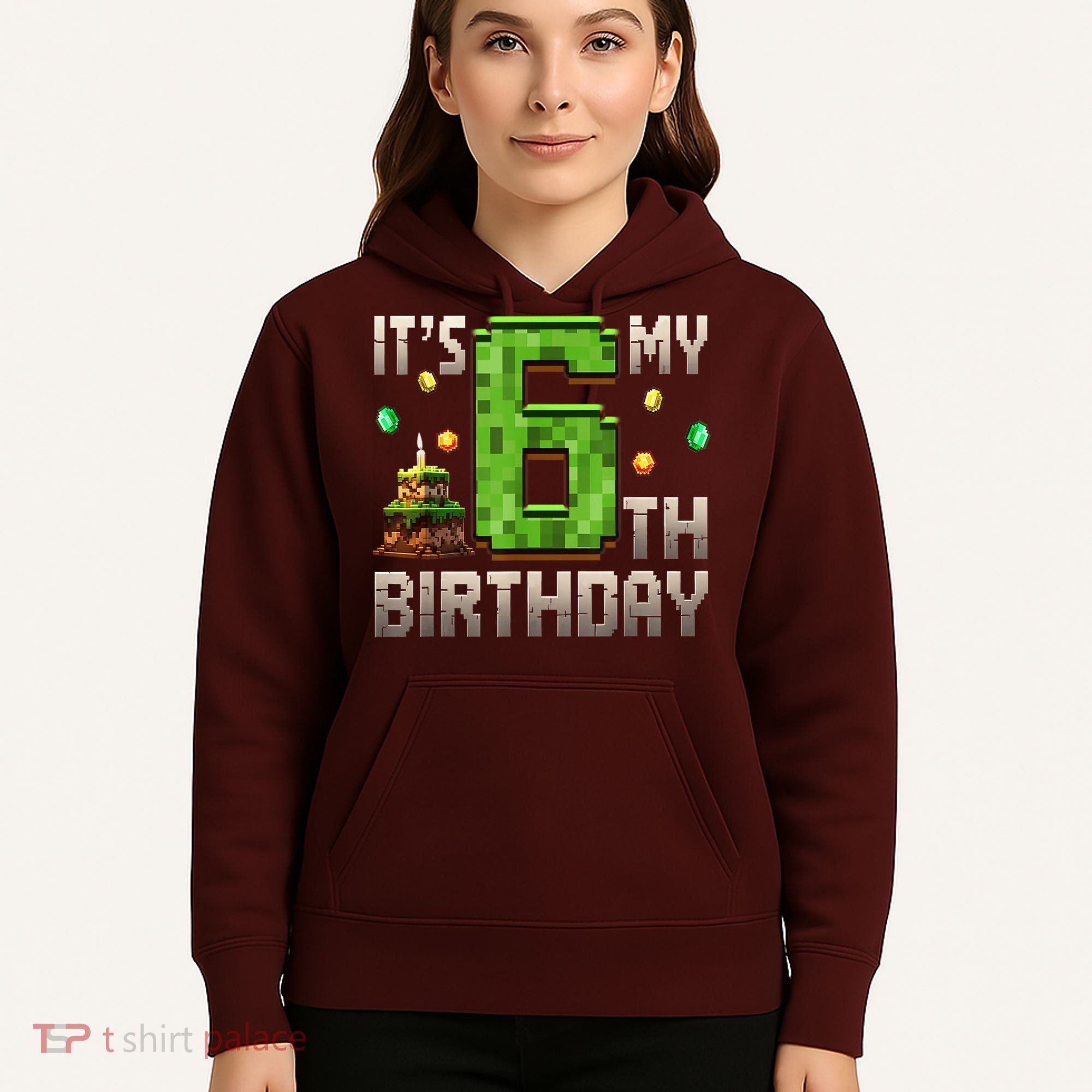 It'S My 6th Birthday 6 Year Old Gamer Pixel Birthday Boy Style Hoodie