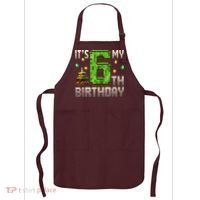 It'S My 6th Birthday 6 Year Old Gamer Pixel Birthday Boy Style Apron thumb 0