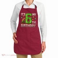 It'S My 6th Birthday 6 Year Old Gamer Pixel Birthday Boy Style Apron thumb 2