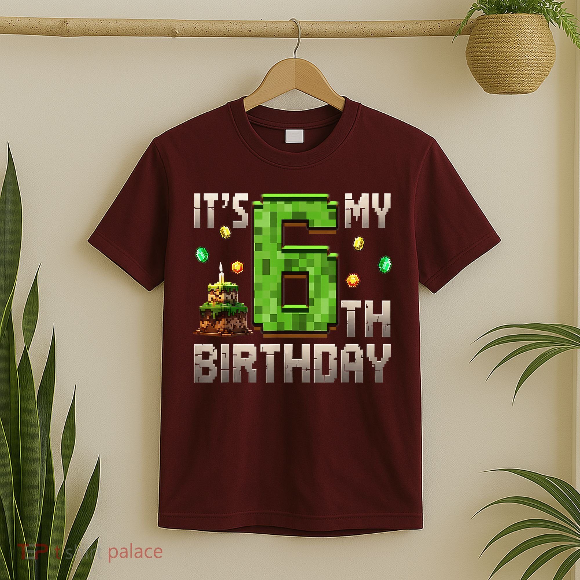 It'S My 6th Birthday 6 Year Old Gamer Pixel Birthday Boy Style T-Shirt
