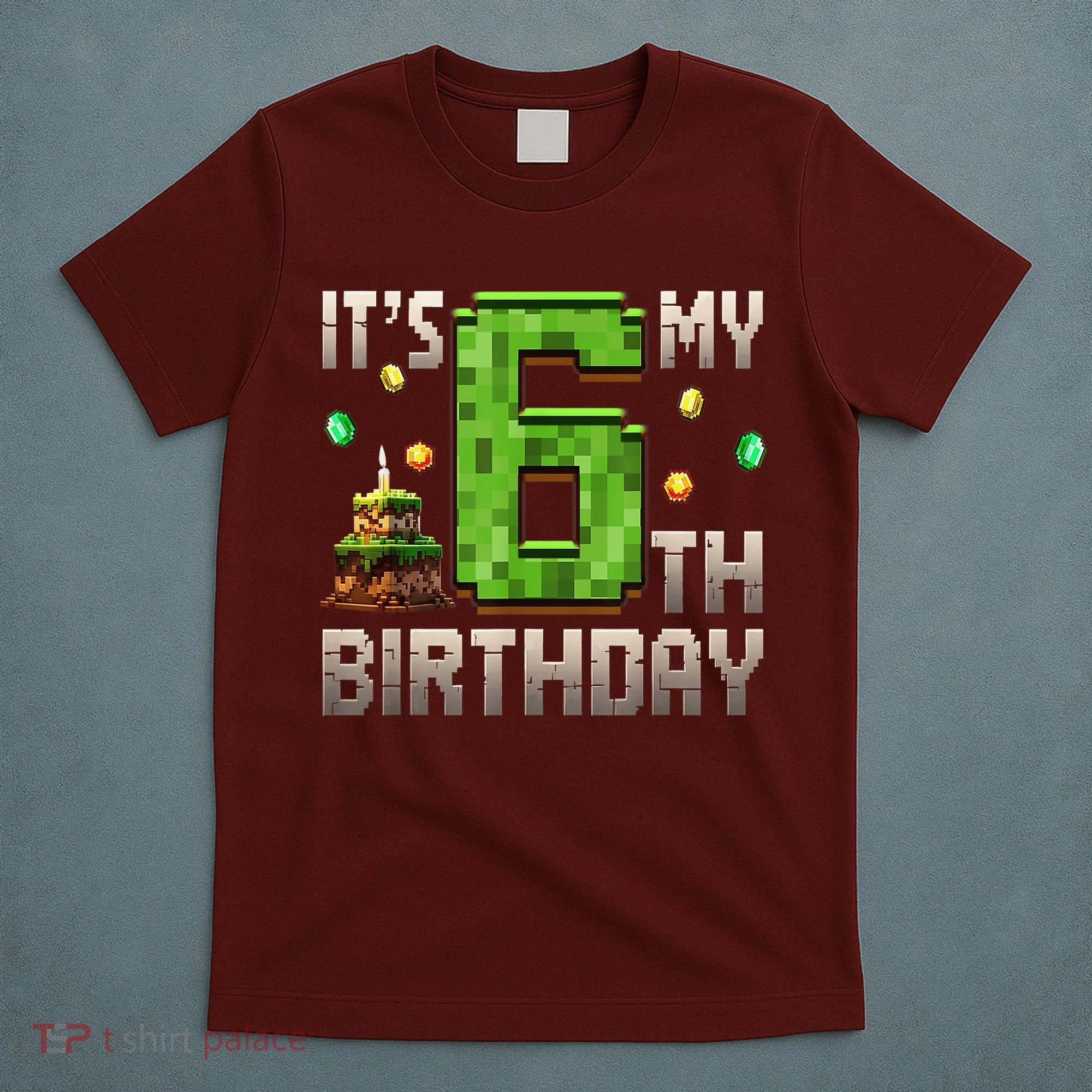 It'S My 6th Birthday 6 Year Old Gamer Pixel Birthday Boy Style T-Shirt