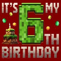 It'S My 6th Birthday 6 Year Old Gamer Pixel Birthday Boy Style Mousepad thumb 1