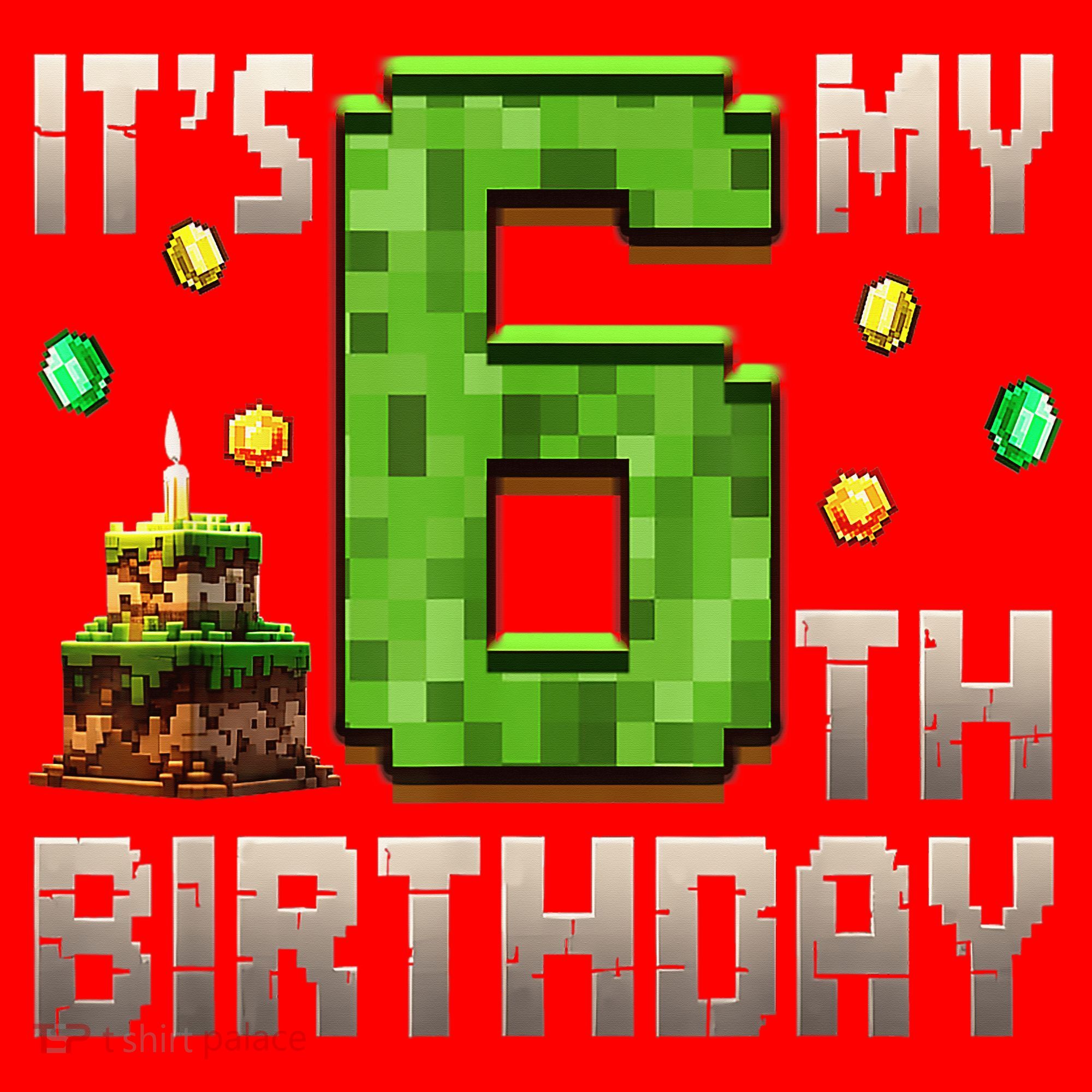 It'S My 6th Birthday 6 Year Old Gamer Pixel Birthday Boy Style Santa Hat