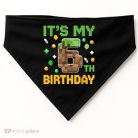 It'S My 6th Birthday Video Game Pixel Birthday Boy USA-Made Doggie Bandana thumb 0