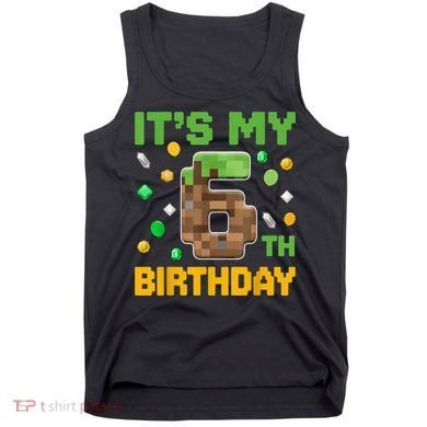 It'S My 6th Birthday Video Game Pixel Birthday Boy Tank Top