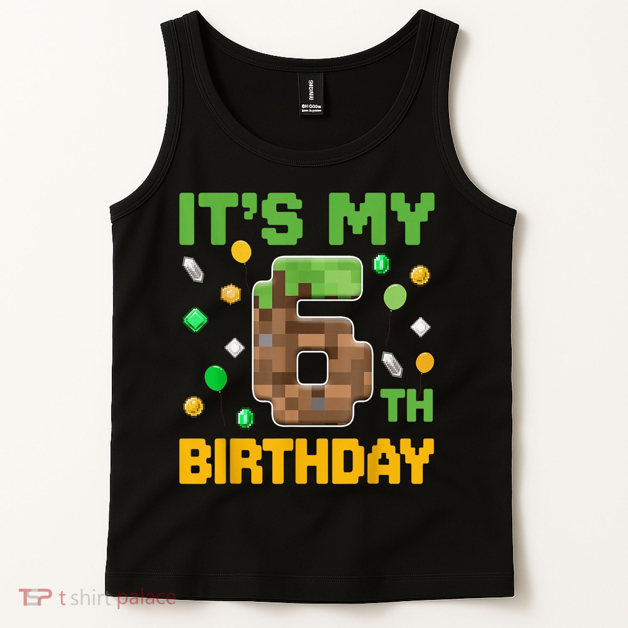It'S My 6th Birthday Video Game Pixel Birthday Boy Tank Top
