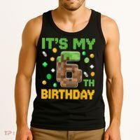 It'S My 6th Birthday Video Game Pixel Birthday Boy Tank Top thumb 3