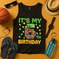 It'S My 6th Birthday Video Game Pixel Birthday Boy Tank Top thumb 4