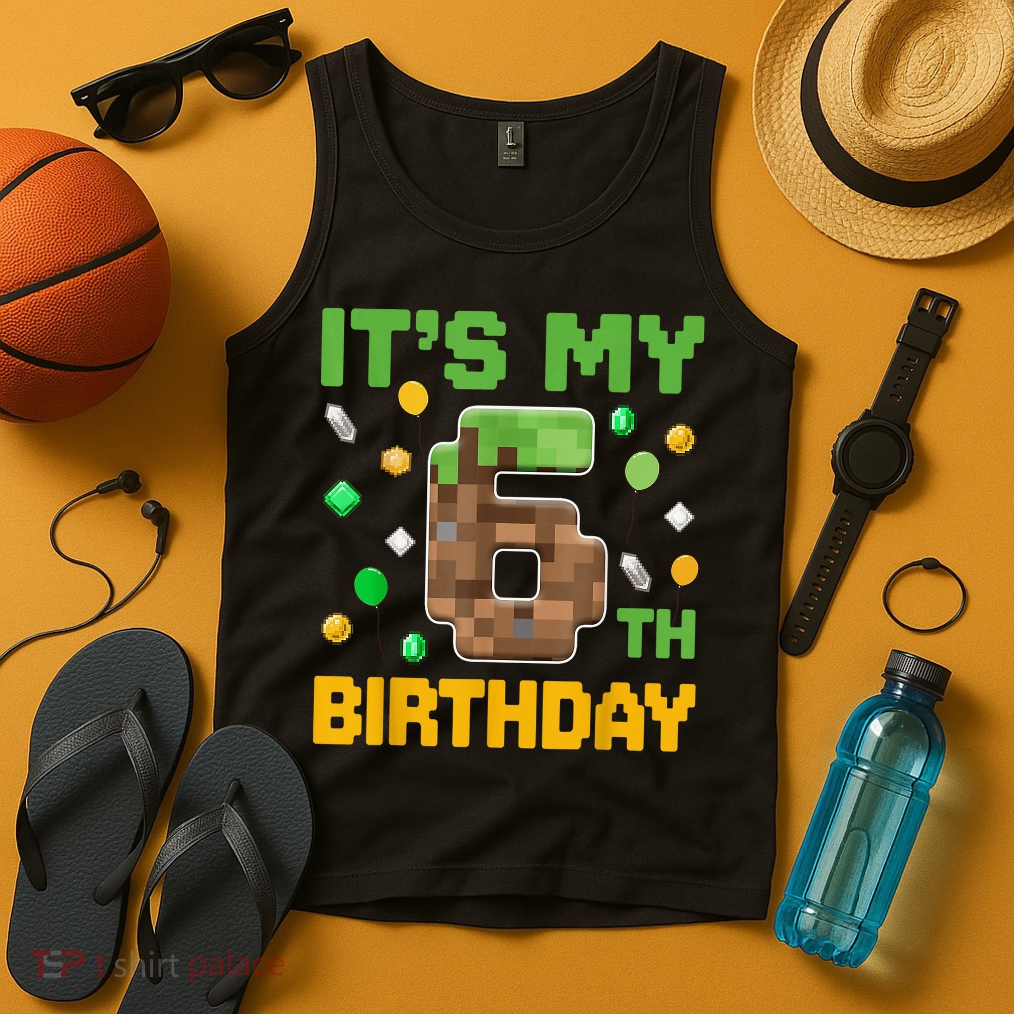 It'S My 6th Birthday Video Game Pixel Birthday Boy Tank Top