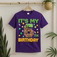 It'S My 6th Birthday Video Game Pixel Birthday Boy T-Shirt thumb 2