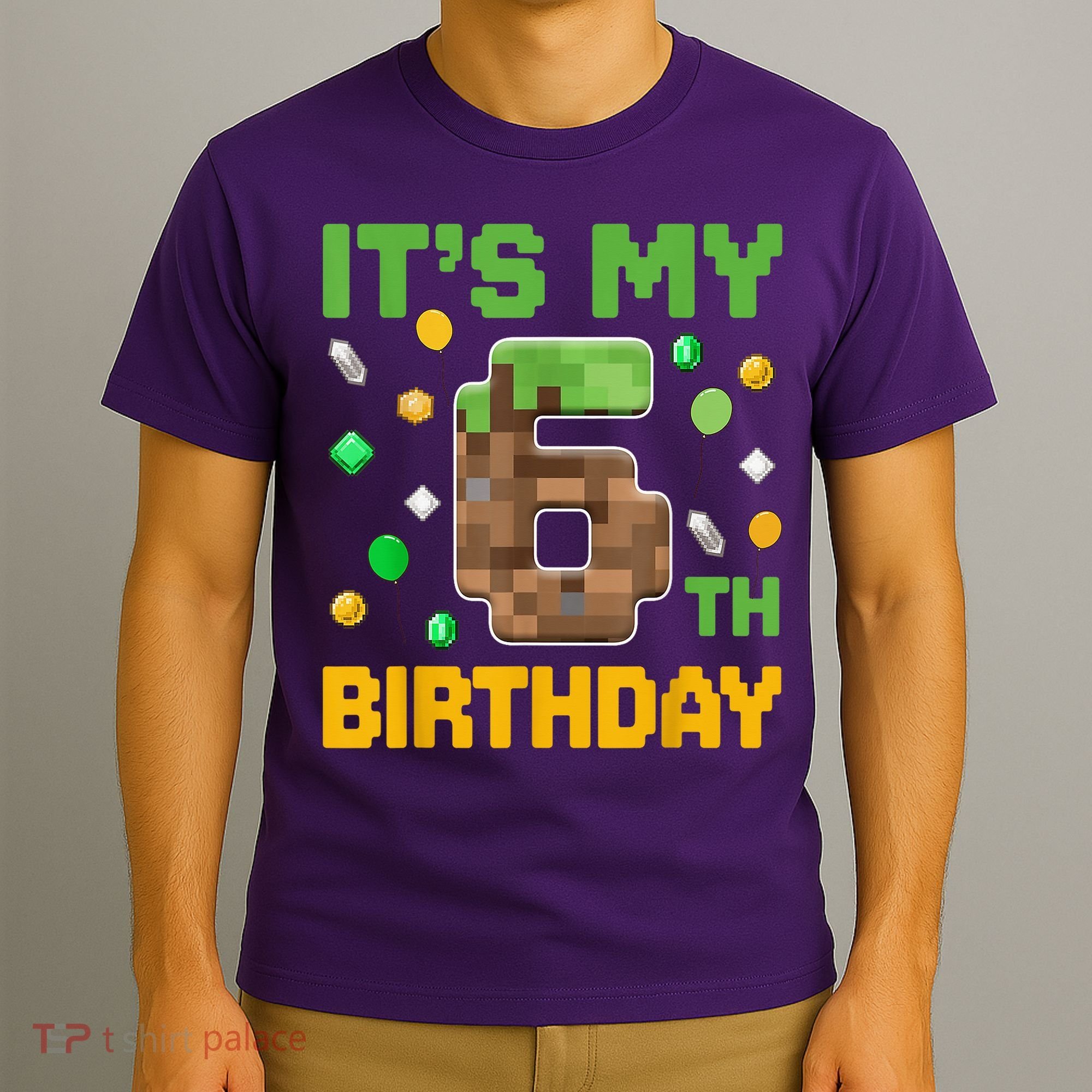 It'S My 6th Birthday Video Game Pixel Birthday Boy T-Shirt