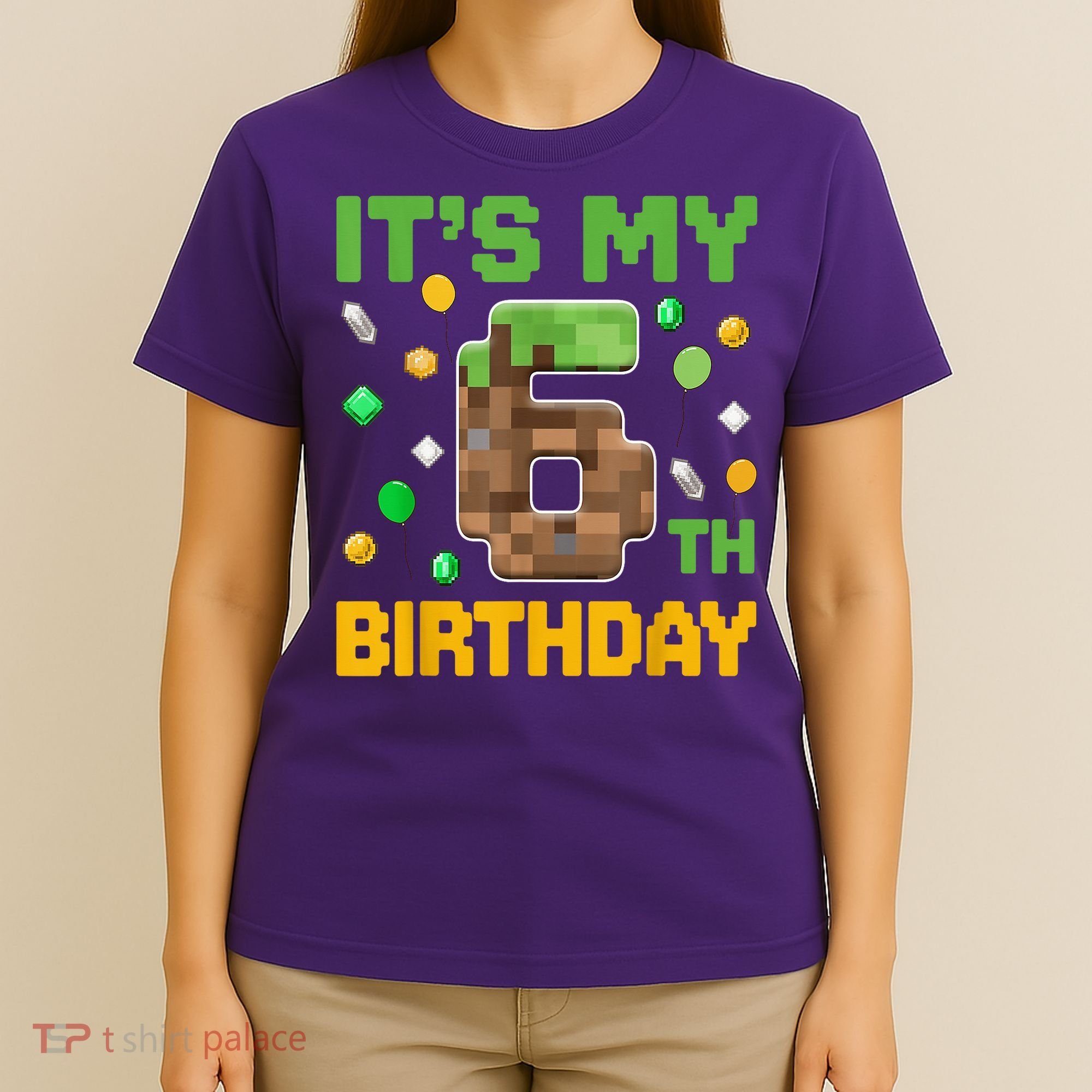 It'S My 6th Birthday Video Game Pixel Birthday Boy T-Shirt