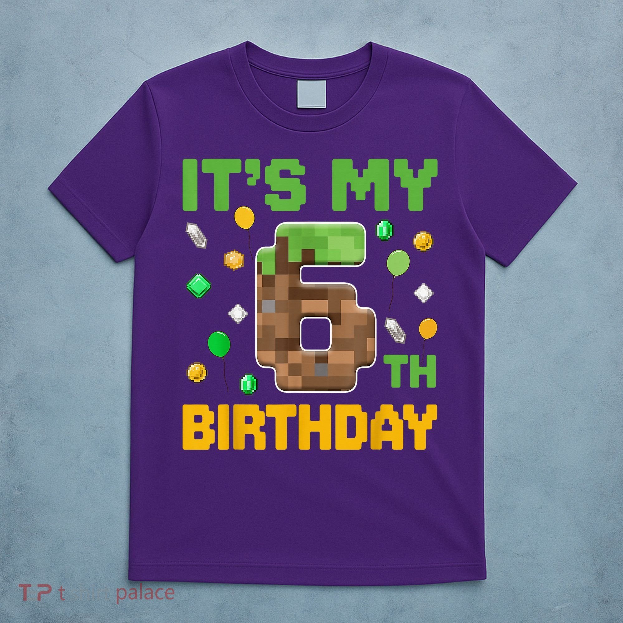 It'S My 6th Birthday Video Game Pixel Birthday Boy T-Shirt