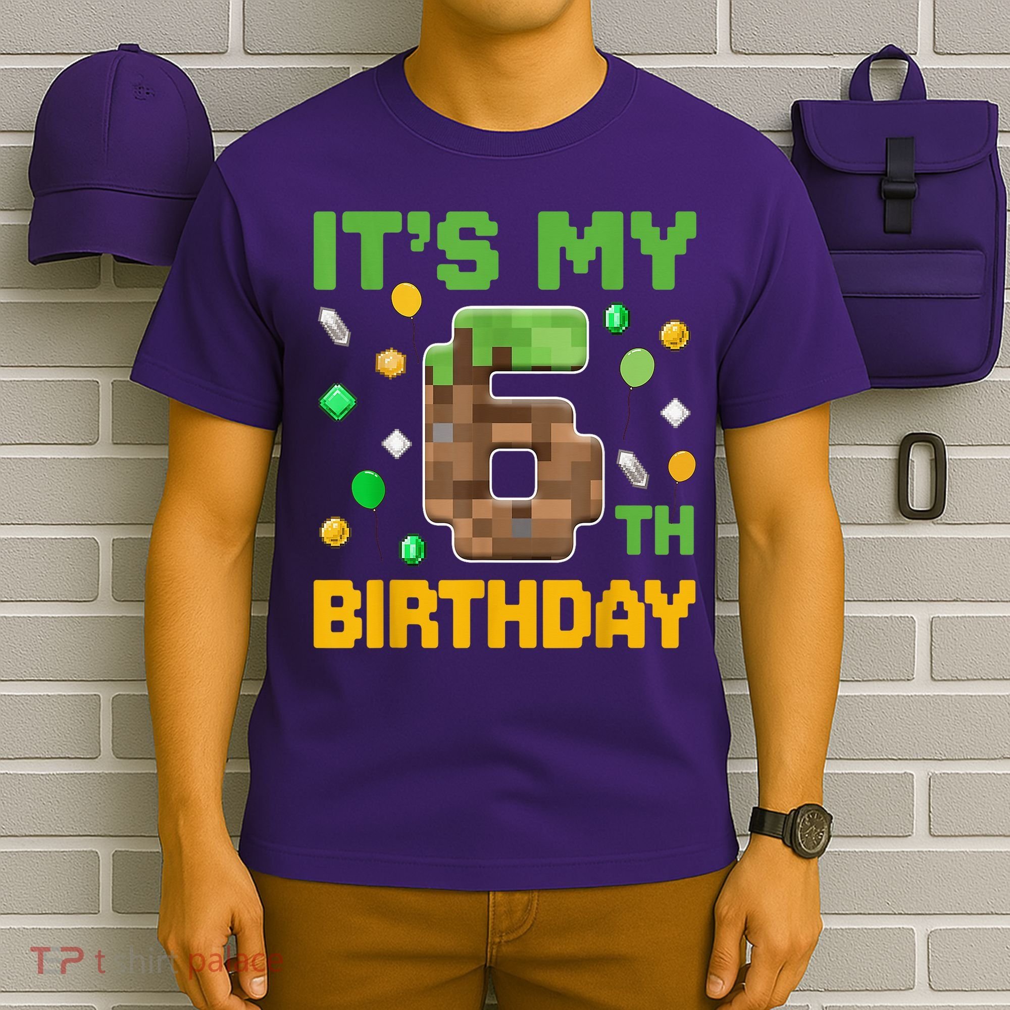 It'S My 6th Birthday Video Game Pixel Birthday Boy T-Shirt