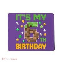 It'S My 6th Birthday Video Game Pixel Birthday Boy Mousepad thumb 0