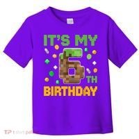 It'S My 6th Birthday Video Game Pixel Birthday Boy Toddler T-Shirt thumb 0