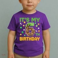 It'S My 6th Birthday Video Game Pixel Birthday Boy Toddler T-Shirt thumb 2