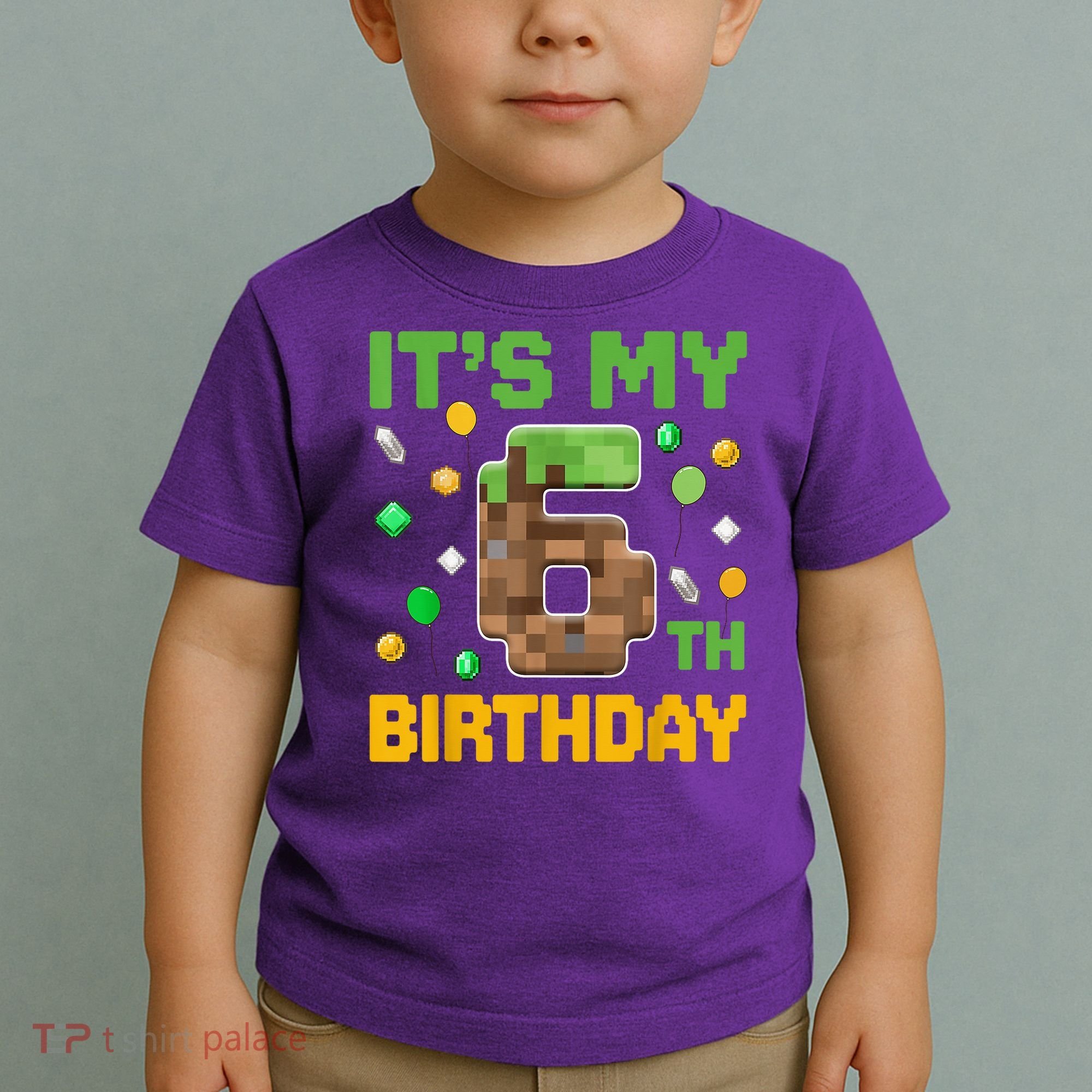 It'S My 6th Birthday Video Game Pixel Birthday Boy Toddler T-Shirt
