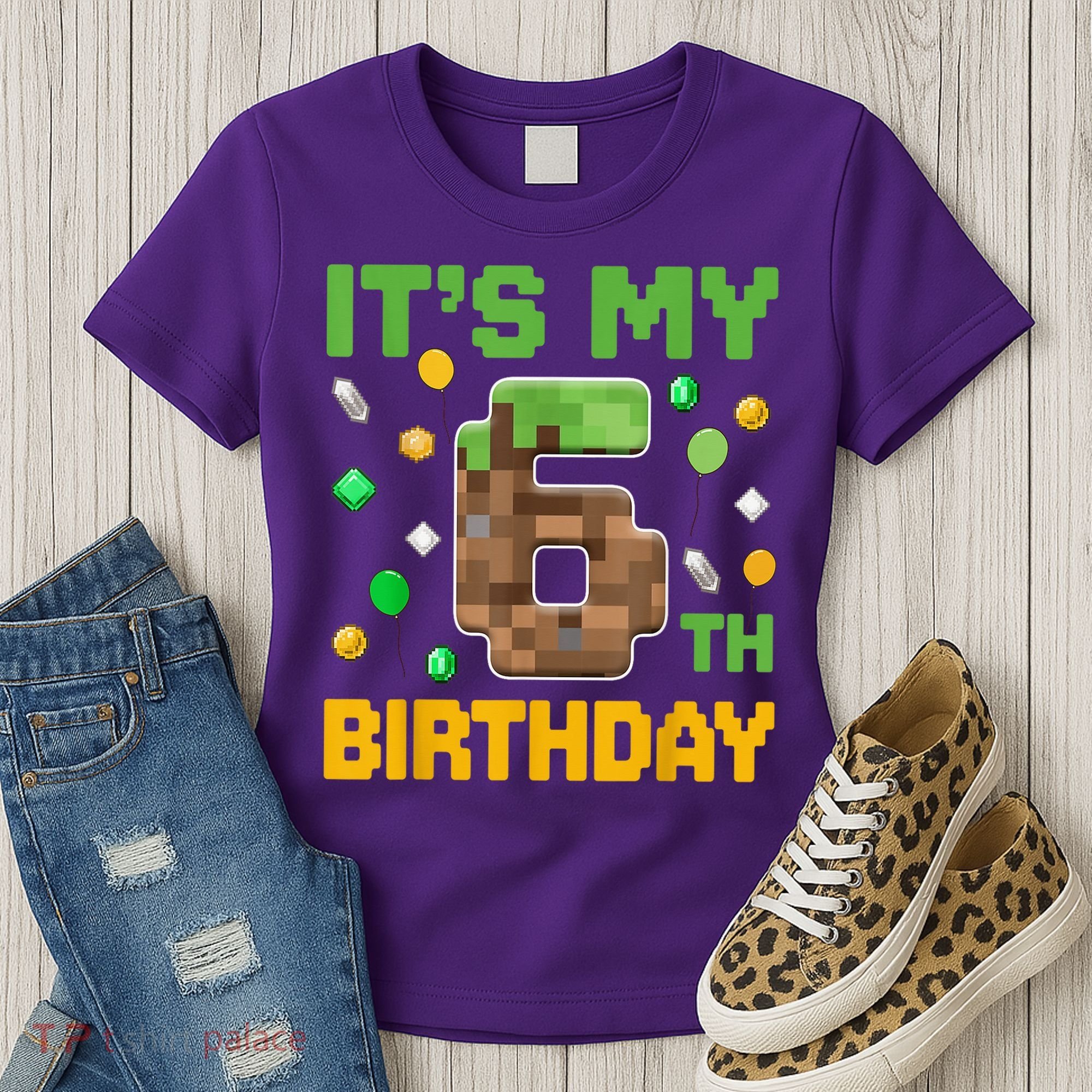 It'S My 6th Birthday Video Game Pixel Birthday Boy Women's T-Shirt