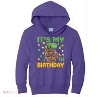 It'S My 6th Birthday Video Game Pixel Birthday Boy Kids Hoodie thumb 0