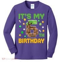 It'S My 6th Birthday Video Game Pixel Birthday Boy Kids Long Sleeve Shirt thumb 0