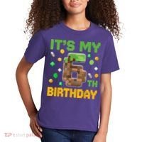 It'S My 6th Birthday Video Game Pixel Birthday Boy Kids T-Shirt thumb 2