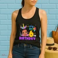 ItS My 6th Birthday African American Black Girl Melanin Women's Tank Top thumb 2