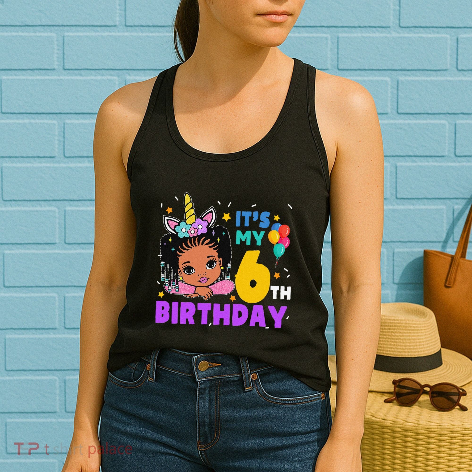 ItS My 6th Birthday African American Black Girl Melanin Women's Tank Top