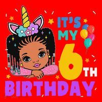 ItS My 6th Birthday African American Black Girl Melanin Santa Hat thumb 1