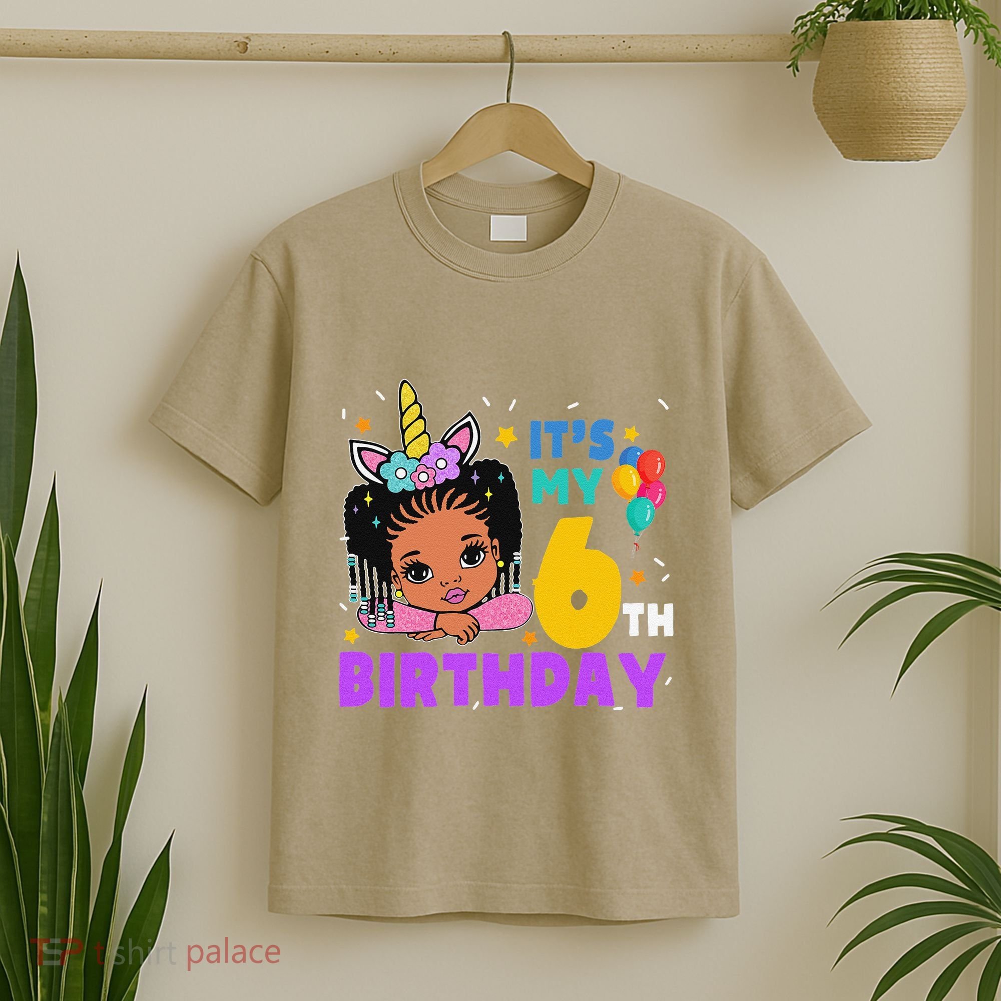 ItS My 6th Birthday African American Black Girl Melanin T-Shirt