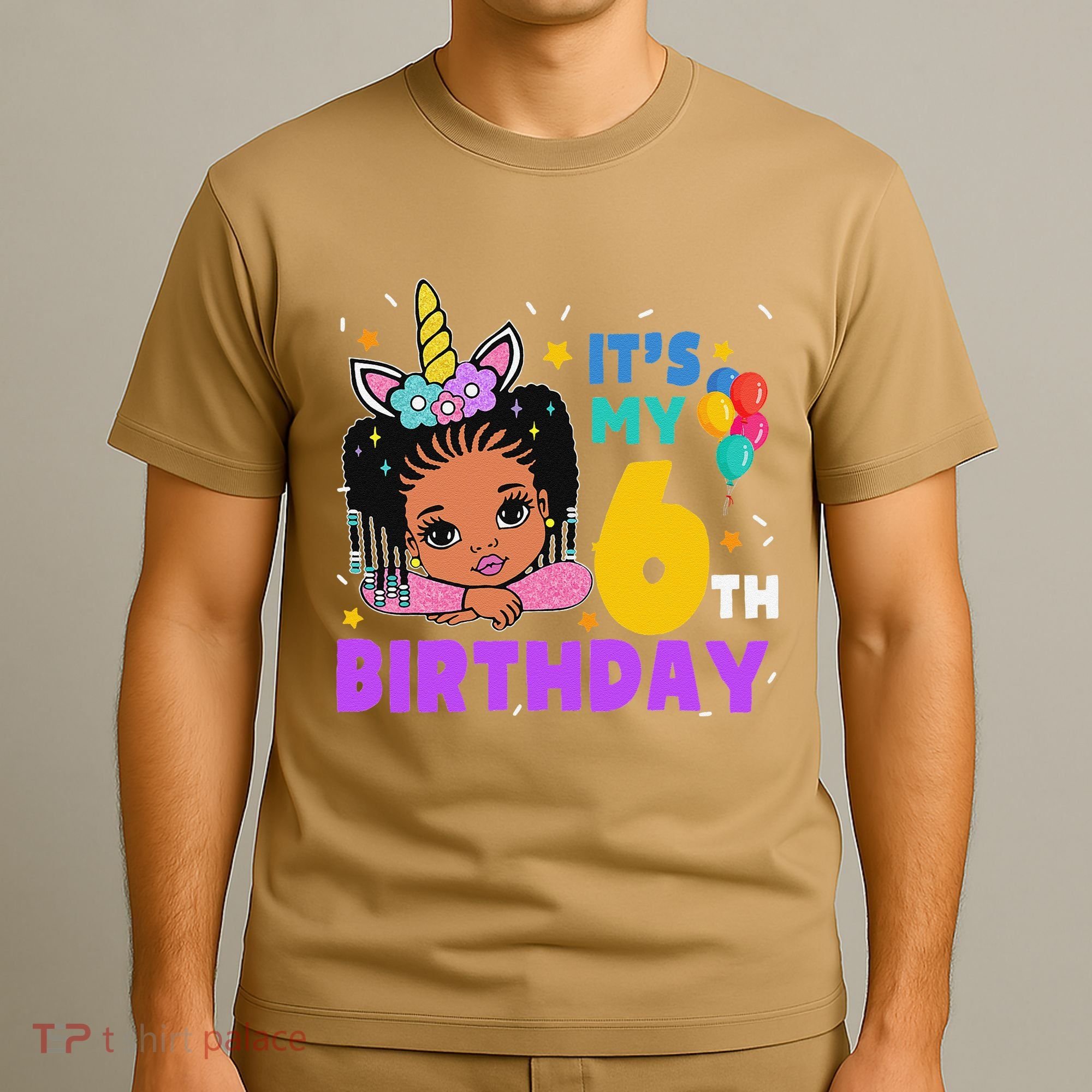 ItS My 6th Birthday African American Black Girl Melanin T-Shirt