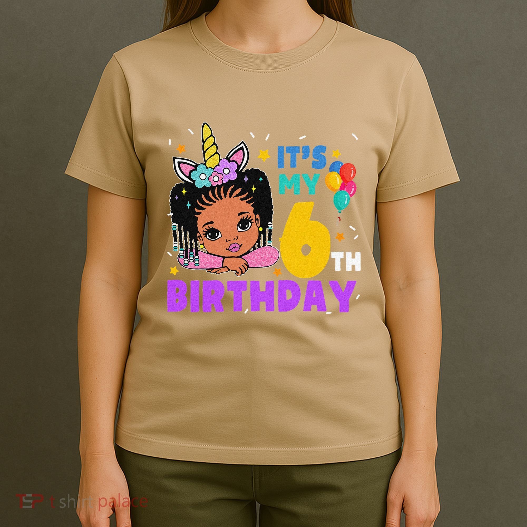 ItS My 6th Birthday African American Black Girl Melanin T-Shirt