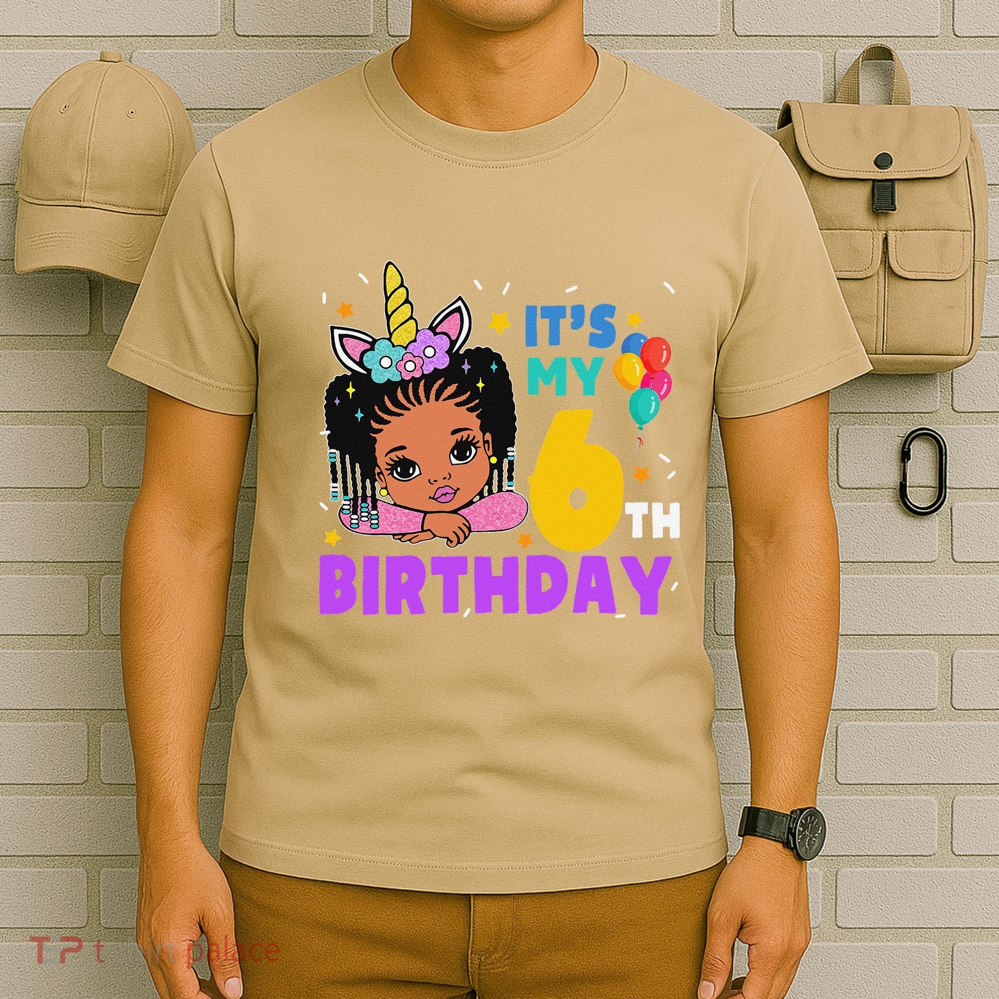 ItS My 6th Birthday African American Black Girl Melanin T-Shirt