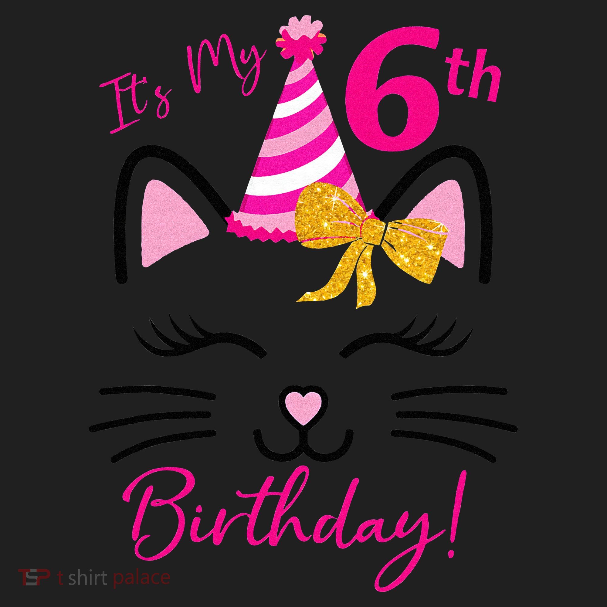 Its My 6th Birthday Funny Cat Birthday 6 Year Old Women's Sweatshirt