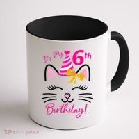 Its My 6th Birthday Funny Cat Birthday 6 Year Old Coffee Mug thumb 1