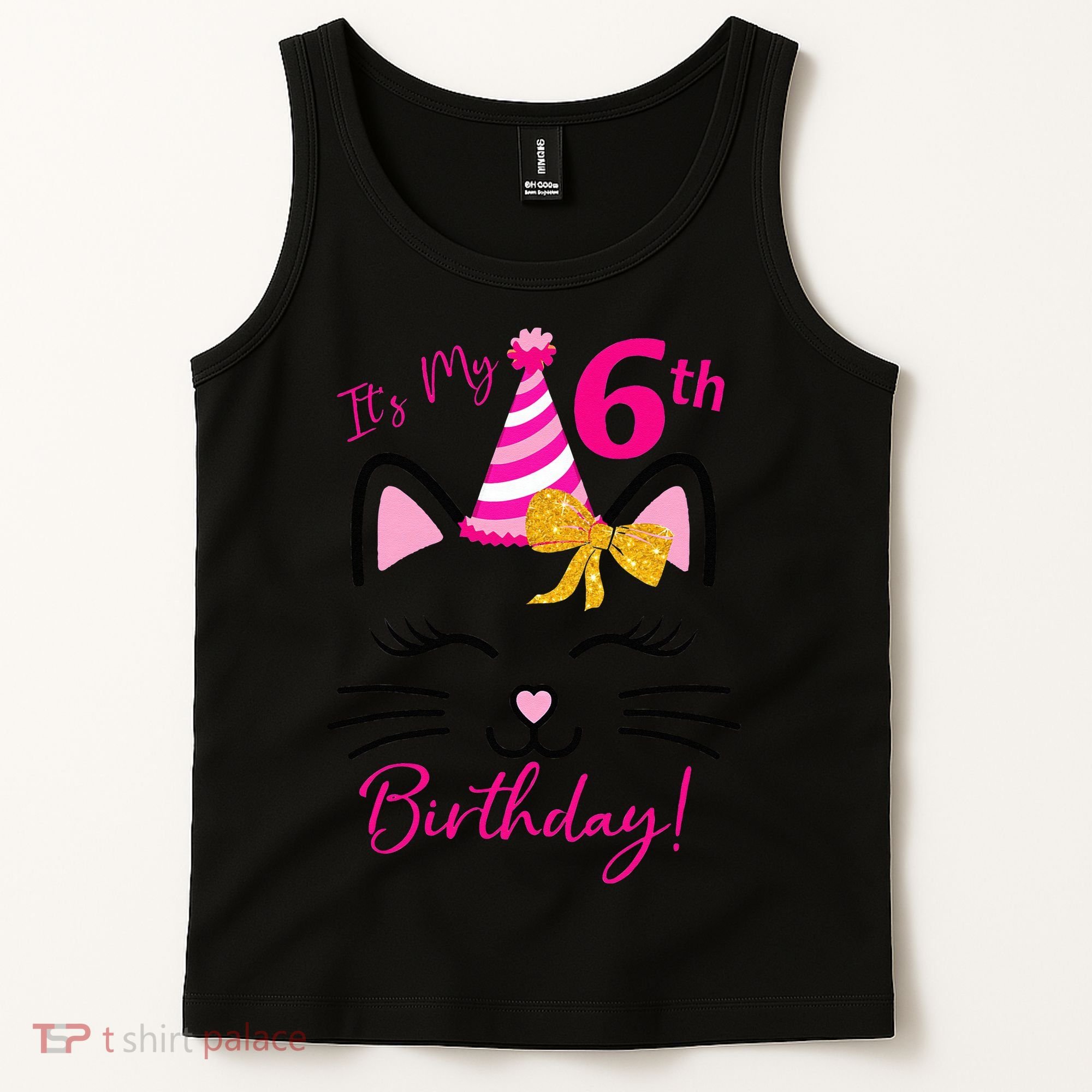 Its My 6th Birthday Funny Cat Birthday 6 Year Old Tank Top