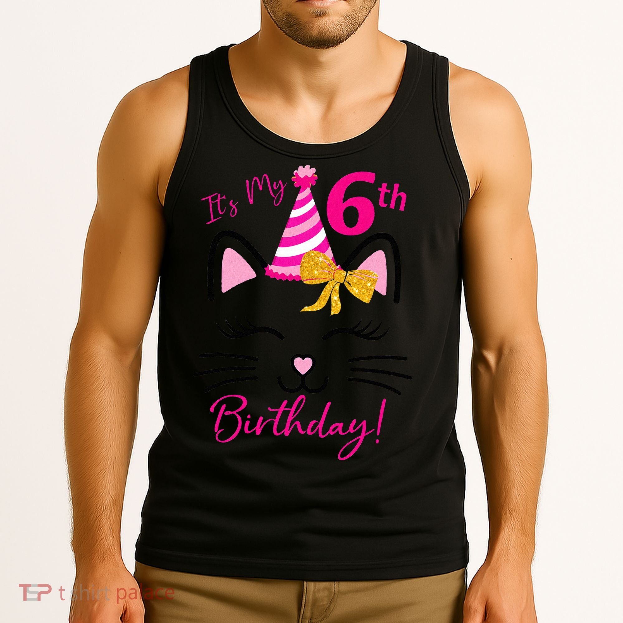 Its My 6th Birthday Funny Cat Birthday 6 Year Old Tank Top