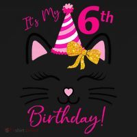 Its My 6th Birthday Funny Cat Birthday 6 Year Old Women's T-Shirt thumb 6