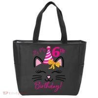 Its My 6th Birthday Funny Cat Birthday 6 Year Old Tote Bag thumb 0