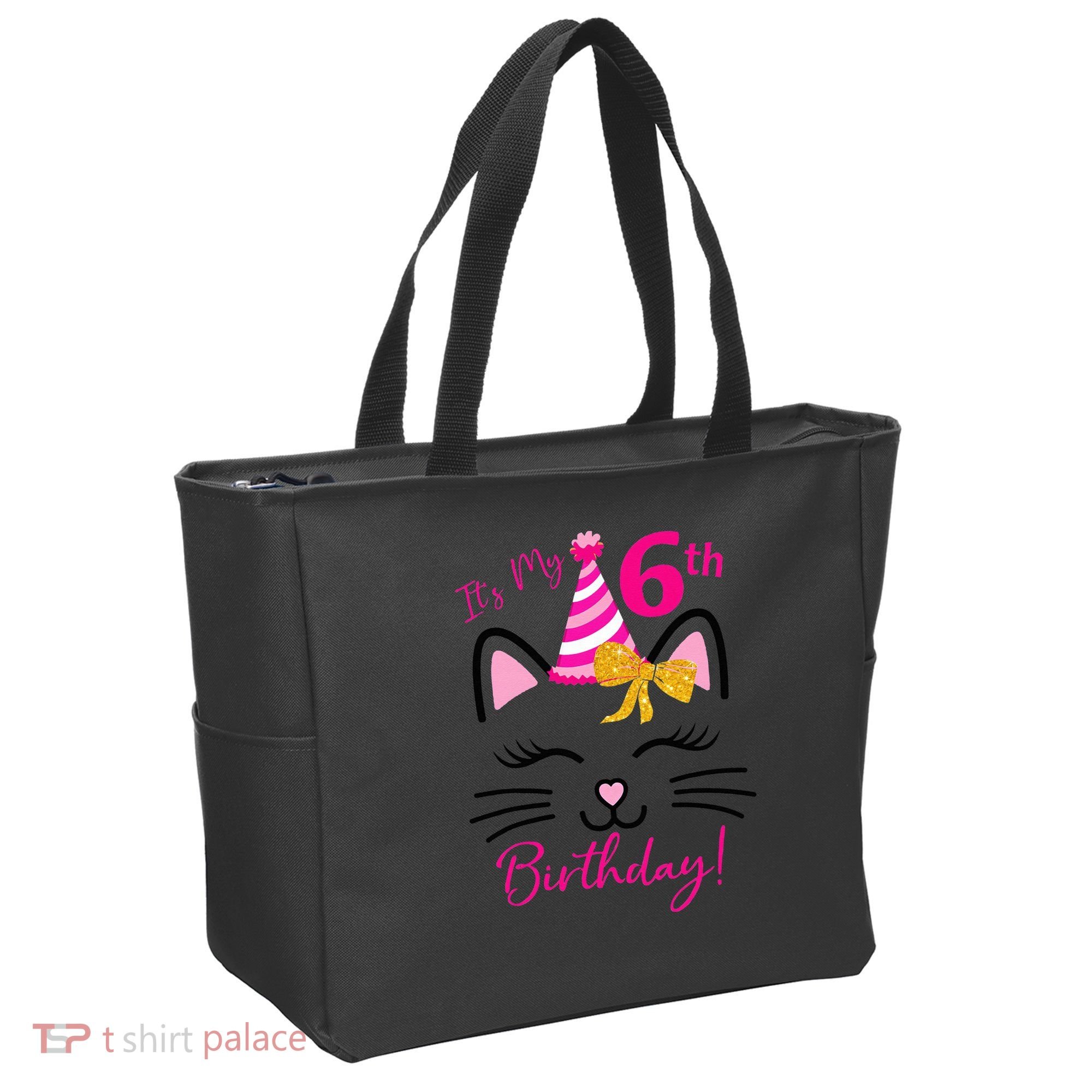 Its My 6th Birthday Funny Cat Birthday 6 Year Old Tote Bag