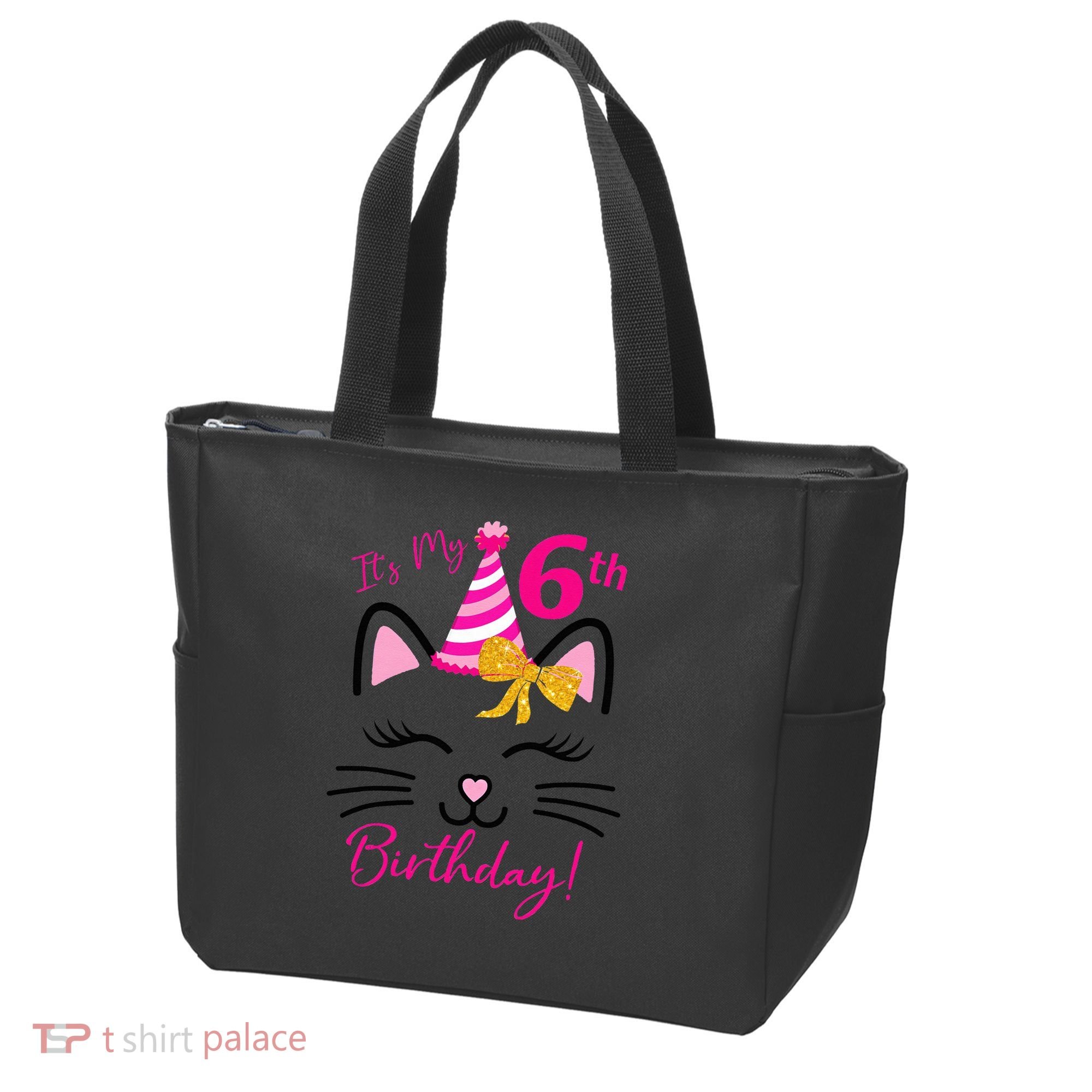 Its My 6th Birthday Funny Cat Birthday 6 Year Old Tote Bag