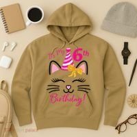 Its My 6th Birthday Funny Cat Birthday 6 Year Old Hoodie thumb 3