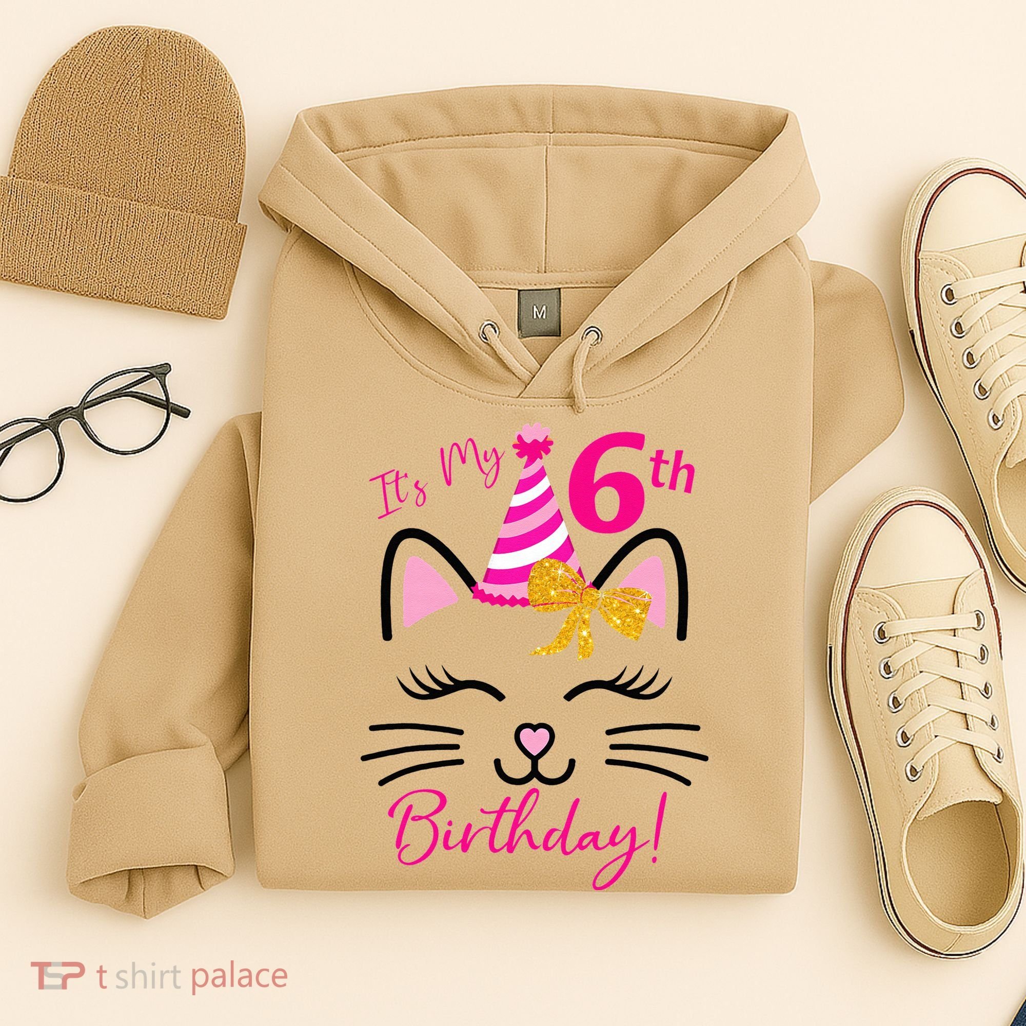 Its My 6th Birthday Funny Cat Birthday 6 Year Old Hoodie